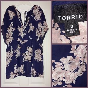 Torrid navy with pink flowers